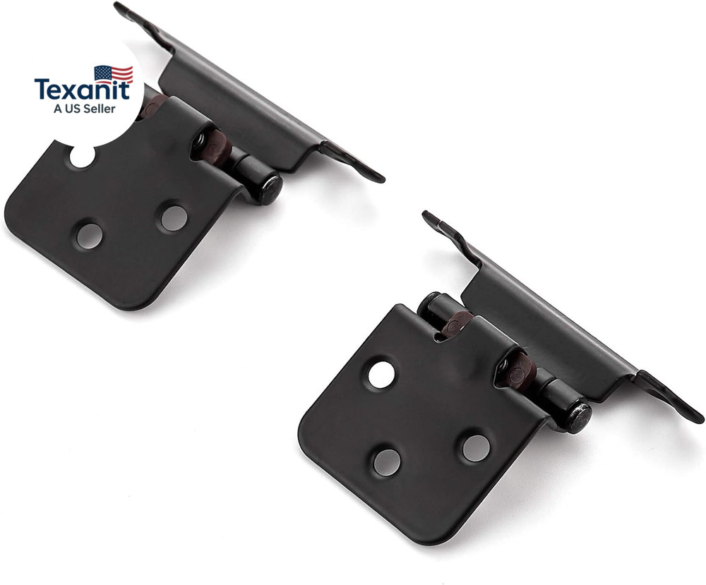 60 Pack (30 Pairs) 1/2" Overlay (Variable) Cabinet Hinges, Self-Closing Semi-Con