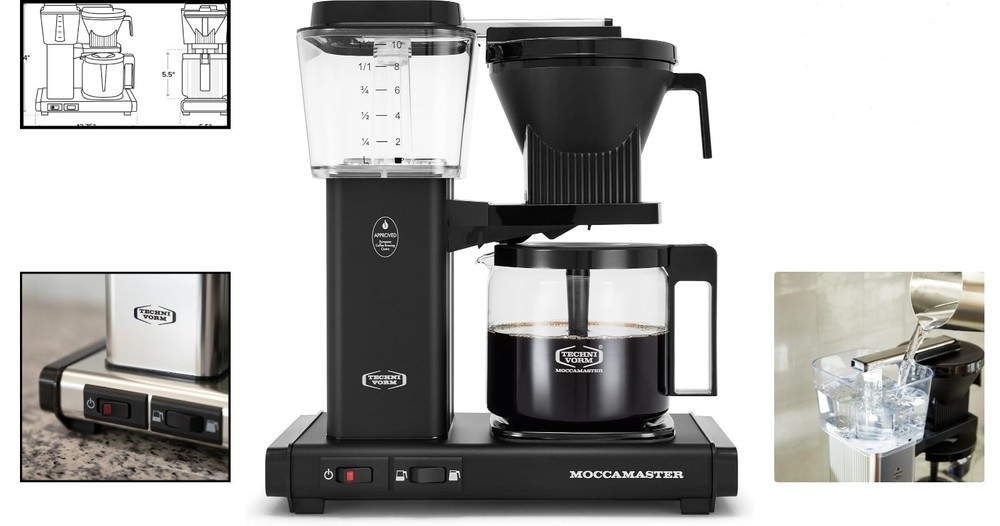 Effortless Brewing with Moccamaster 40 oz Drip Coffee Maker - Quiet & Automatic