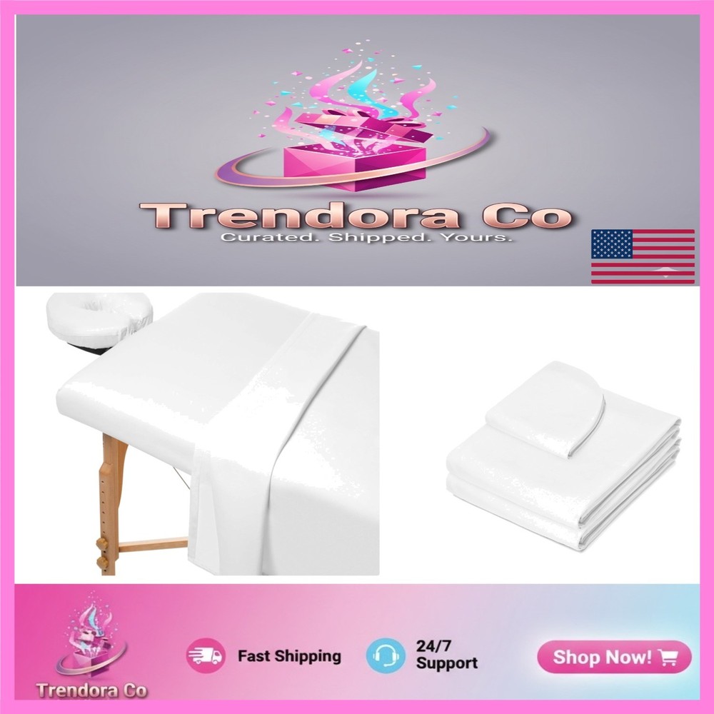 Luxurious Microfiber Massage Table Sheet Set - Flat, Fitted & Face Cradle Cover