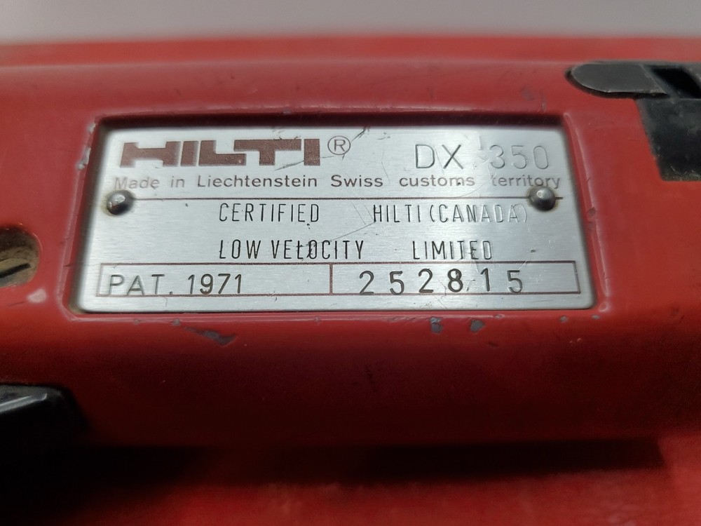 HILTI DX350 Powder Actuated Tool with Case + Documentation *READ DESCRIPTION*