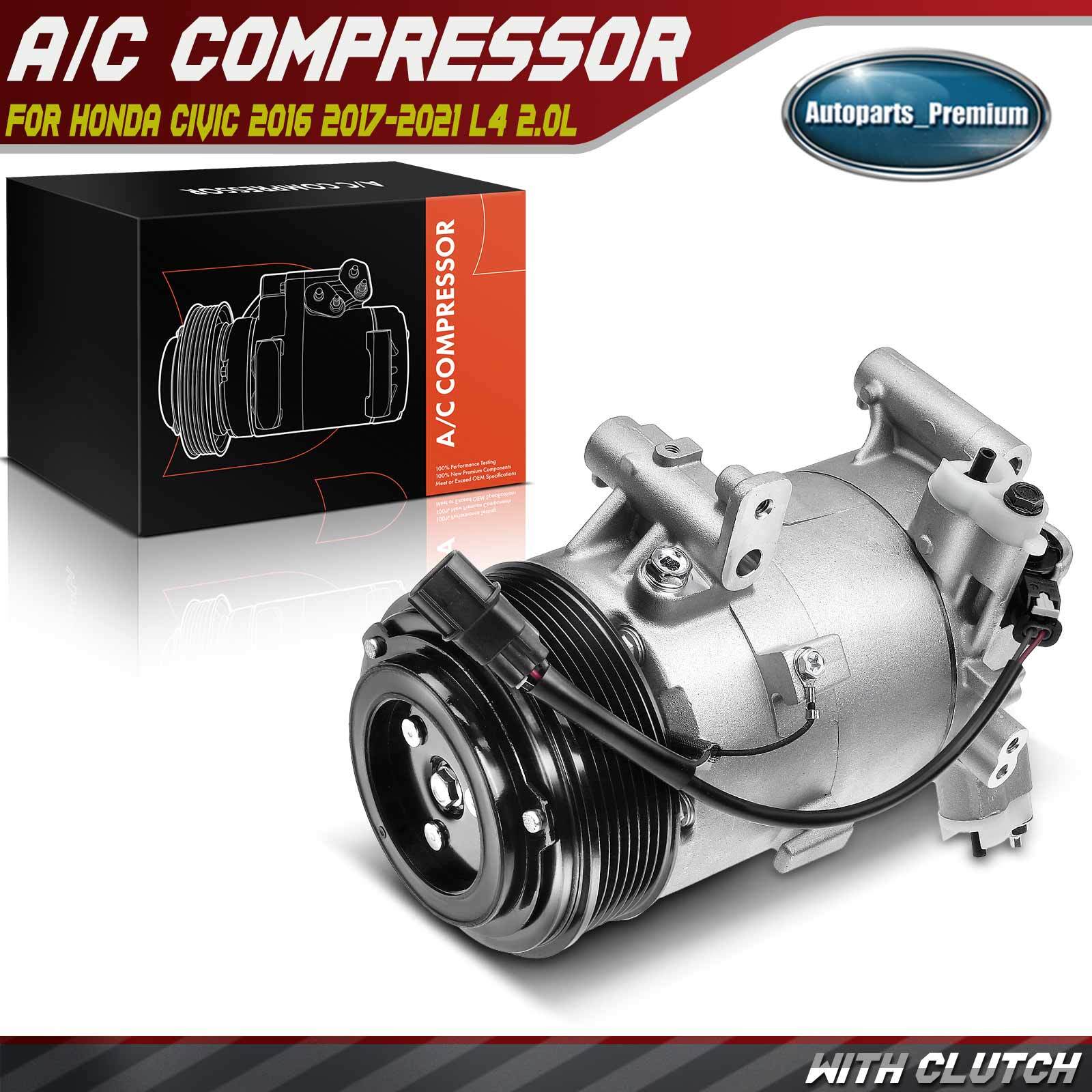 A/C Compressor w/ CVC Style & 7-Groove Pulley for Honda Civic 2016-2021 L4 2.0L