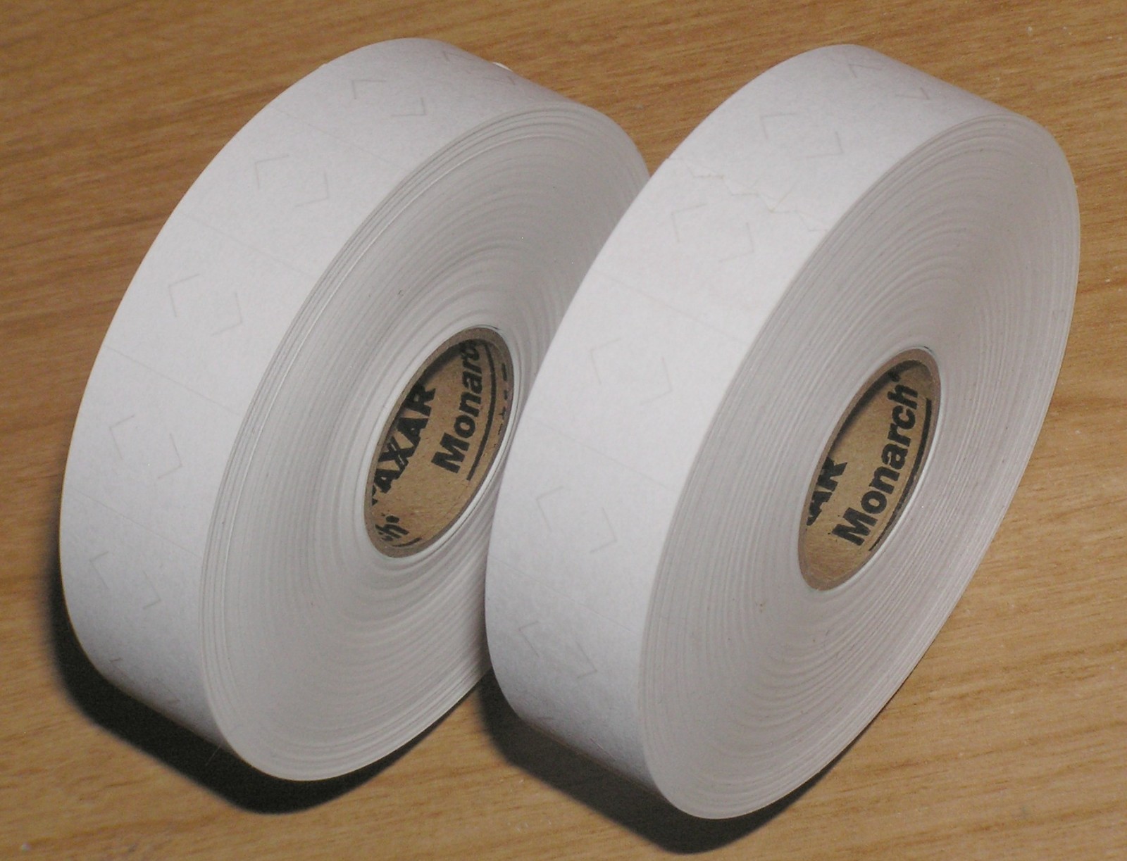 2 Rolls Genuine Paxar Monarch 1136 Plain White Price Gun Labels