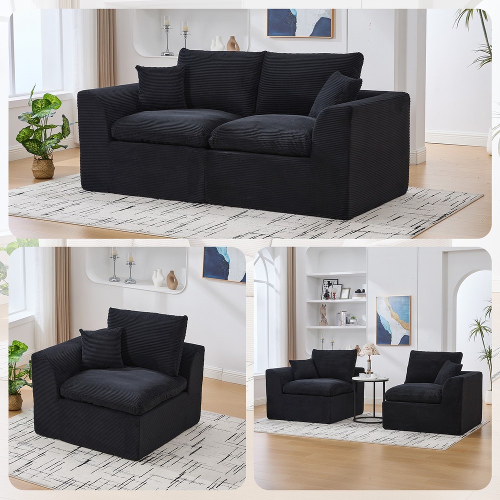 UNITED WE WIN Modular Sectional Sofa Cloud Couch,Comfy Cloud Modern Sofa,2 Sea