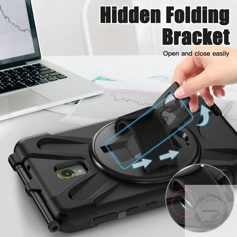 Galaxy Tab Active5/Active 3 8.0 Case, with 360 Stand, Handle Hand Strap