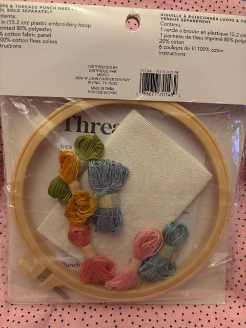 Loops & Threads Punch Needle Kit Good Vibes 6" Loop New Free Ship