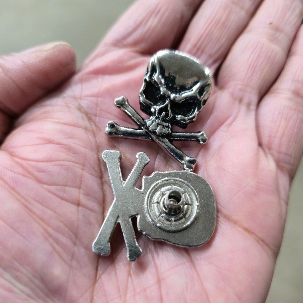 Skull Crossbones Line 24 Snap Button Nickel Decorative Snap Socket Eyelet Stud