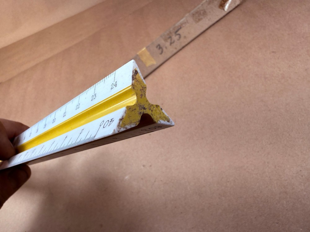 Vintage Arthur Brown 7957P Triangular Drafting Scale Ruler Engineering Scale 12”