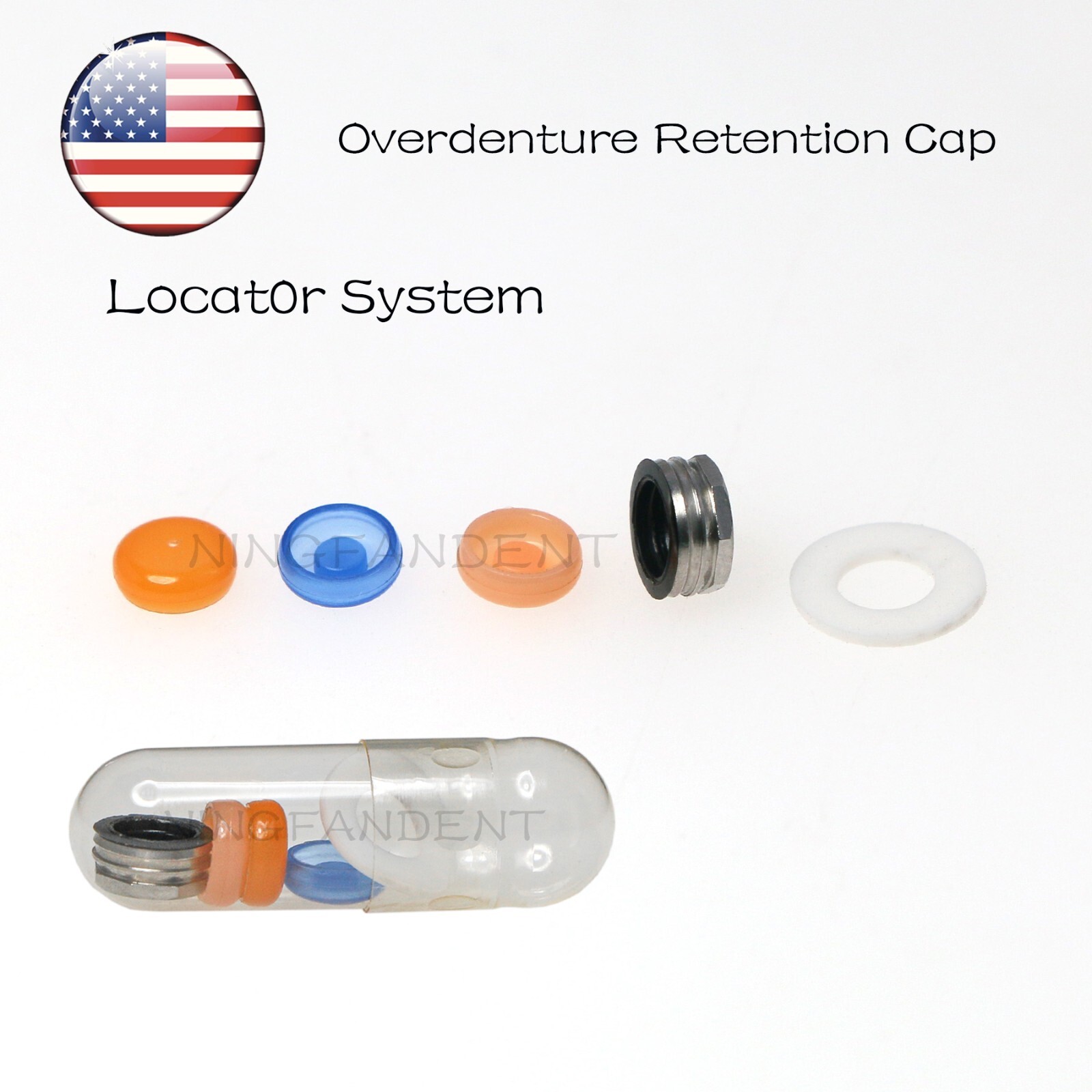 US Dental Overdenture Abutment Retention Cap Locator male processing Inserts Set
