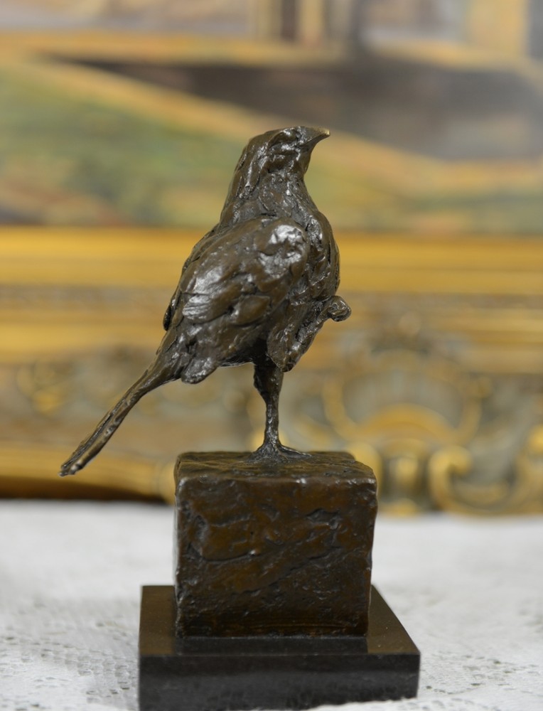 SIGNED MILO, BRONZE STATUE SCULPTURE BIRD STATUE
