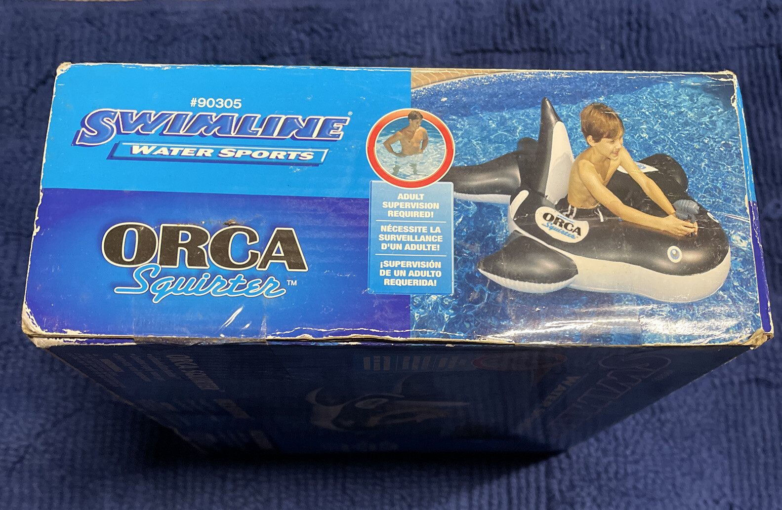 SWIMLINE Water Sports Inflatable Blowup Orca Squirter Squirt Pool Toy NEW Ride