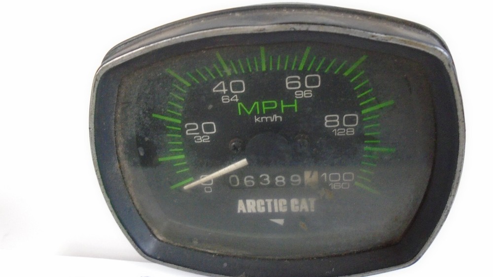 Arctic Cat Vintage Speedometer 100MPH Rectangular 6389 Miles Late 70's into 80's