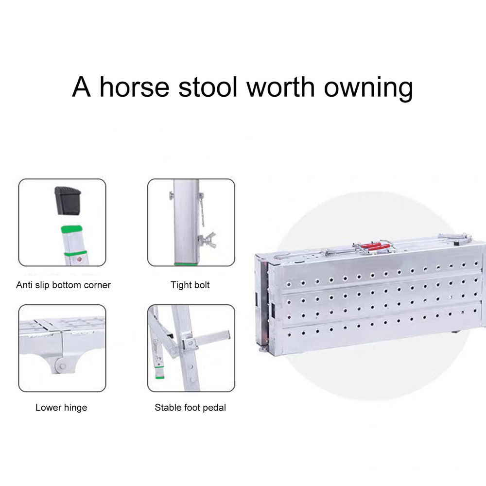 140 X 25cm Folding Scaffolding Platform Work Bench Scaffold Adjustable Height-