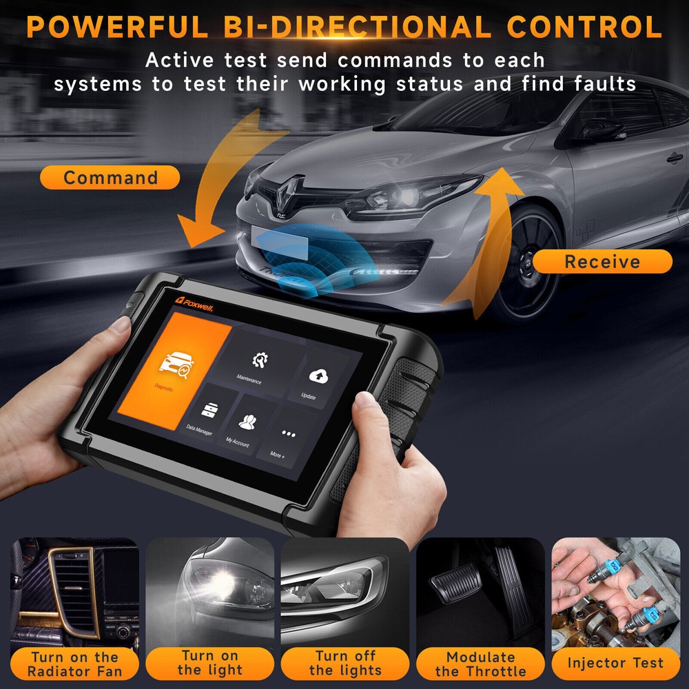 FOXWELL NT809TS OBD2 Scanner Diagnostic Tool TPMS Programming Car Bi-Directional