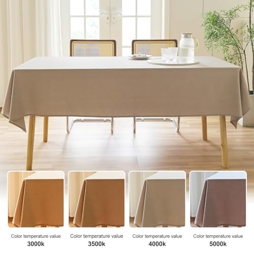 Textured Polyester Tablecloth Rectangle 52x70 Waterproof Spill-Proof Wipeable