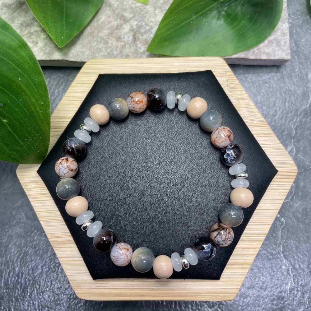 Handmade Bead Beaded Stackable 7” Plus Stretch Bracelet New Free Ship C1243