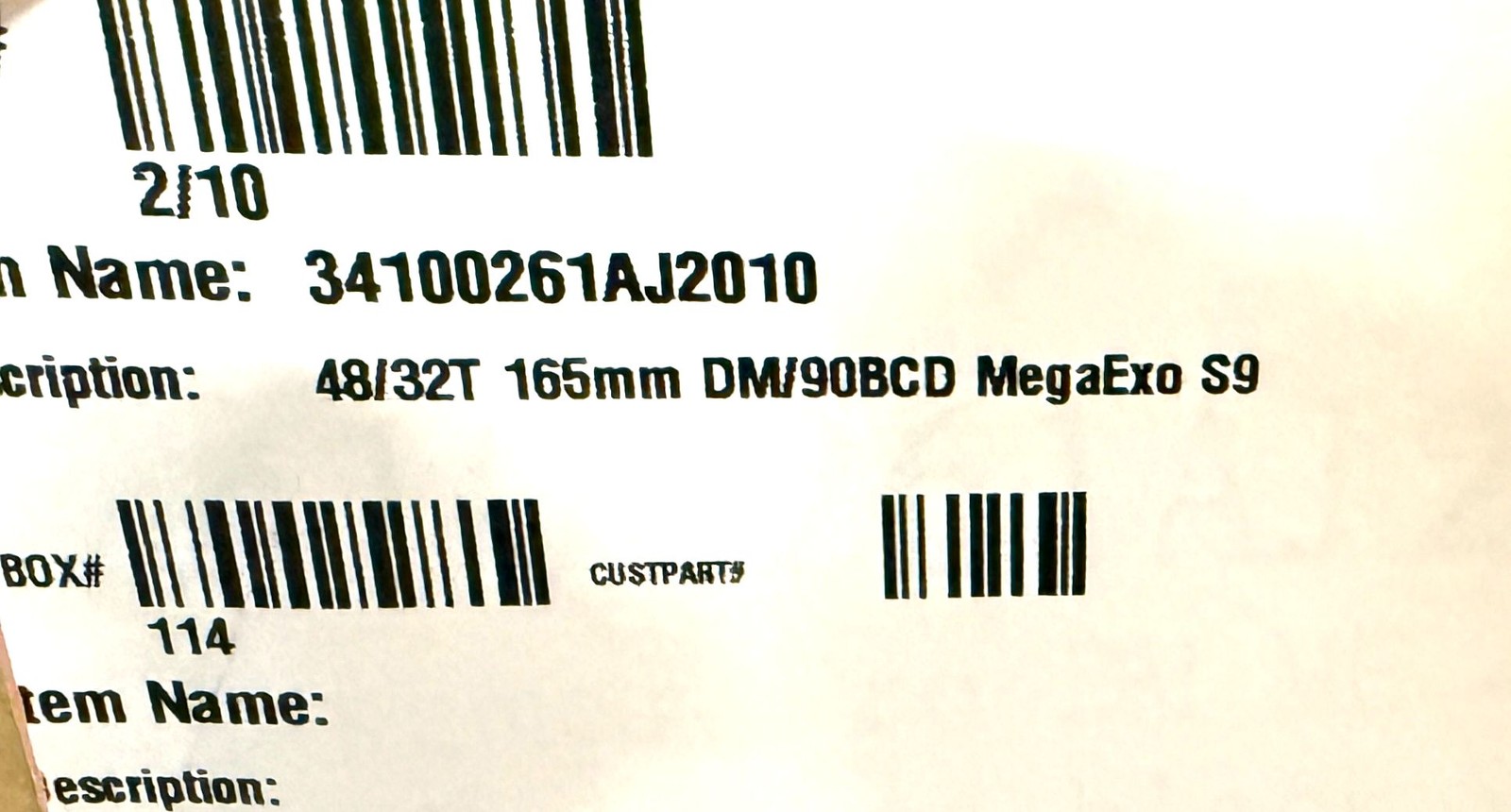 FSA Gossamer Pro Right MEGAEXO Crank Arm 48t-32t Chainrings 165mm 9spd CKM-6100
