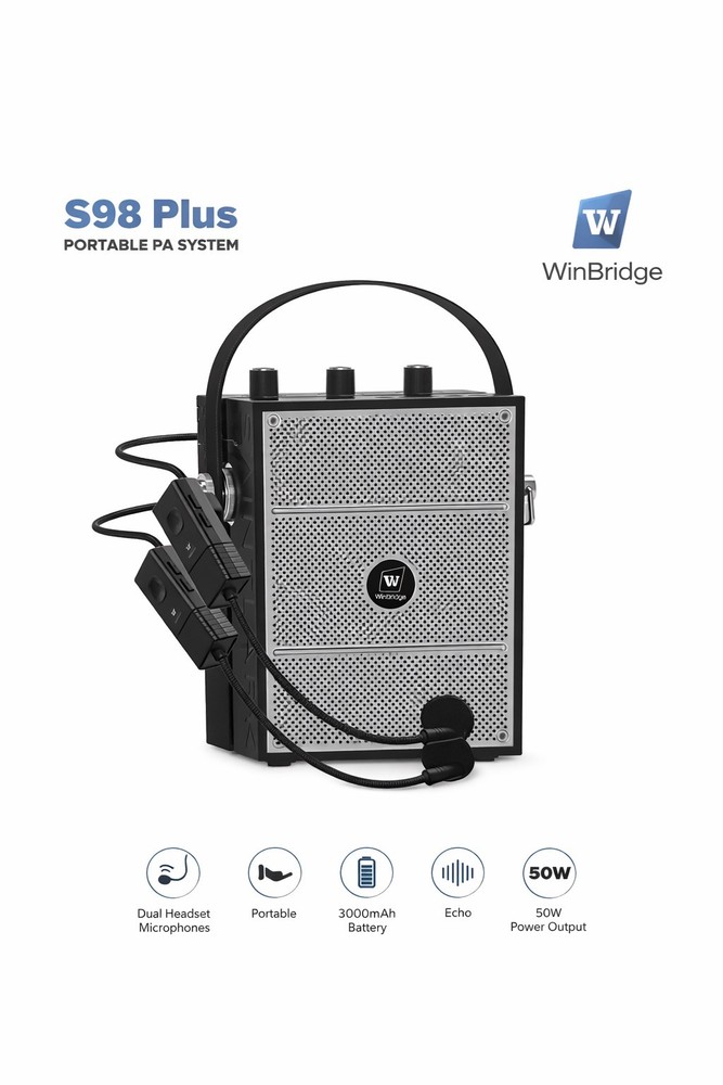 WinBridge S98 Wireless Voice Amplifier Portable Bluetooth 5.3 PA System