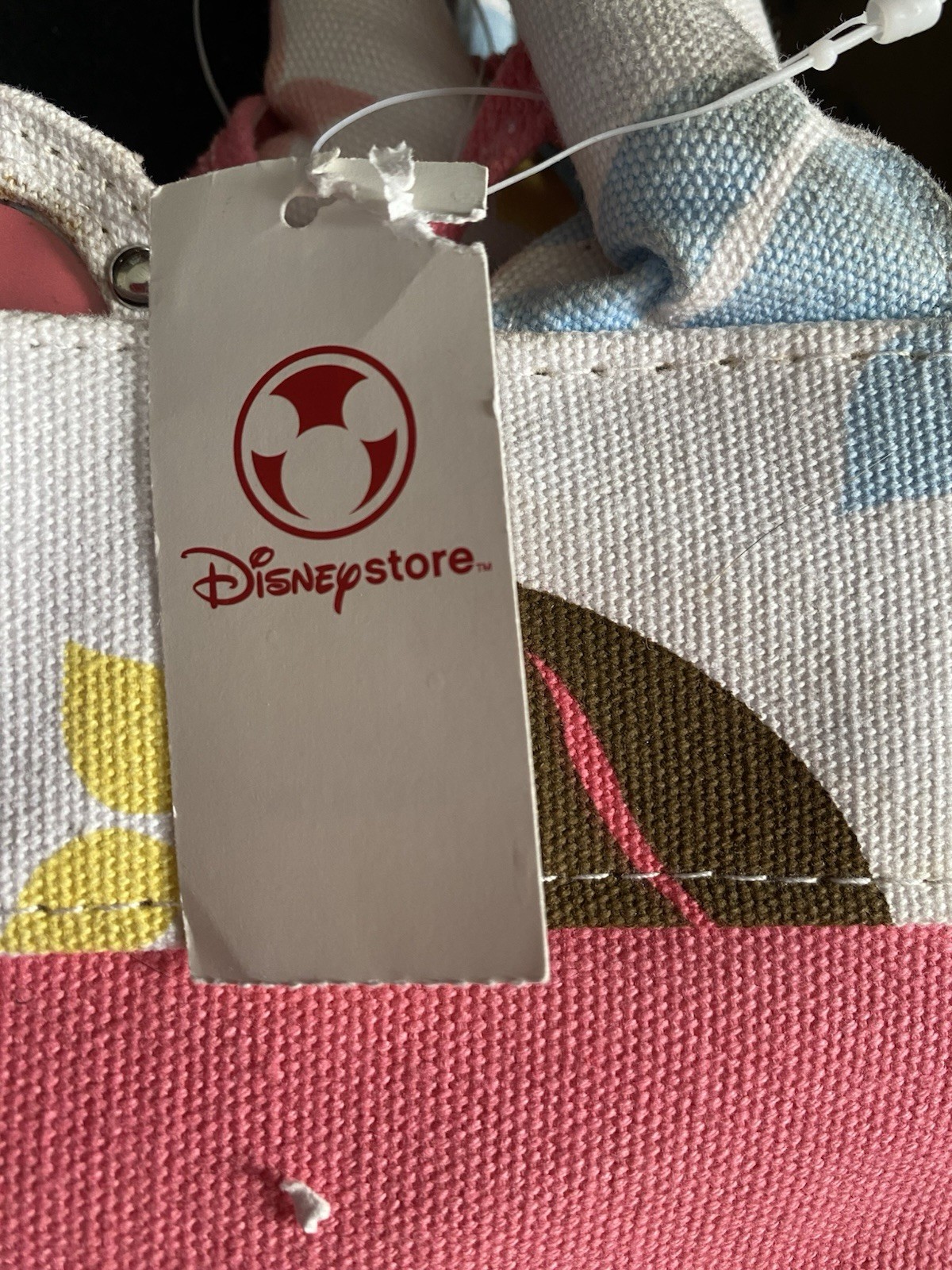 DISNEY Girls Minnie Canvas Beach Tote/bag Hot Pink 14” x 11” Pockets (Set of 2)