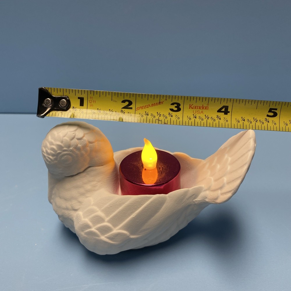 Ceramic Bisque Candle Holder Dove Ready To Paint