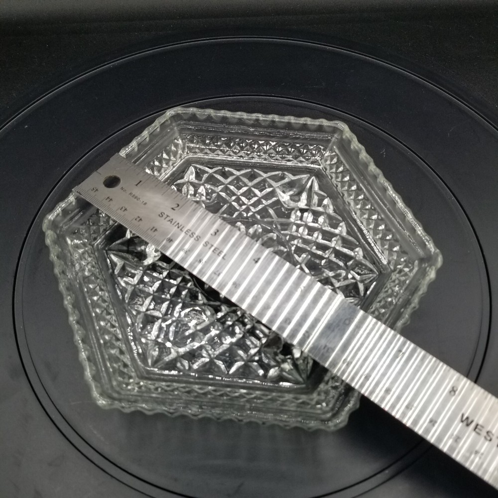 Anchor Hocking WEXFORD CLEAR - FOOTED HEXAGONAL TRAY/DISH