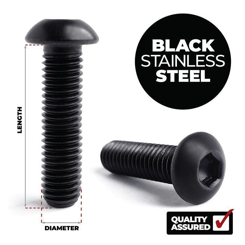 Black Stainless Steel Socket Button Screws M5 M6 M8
