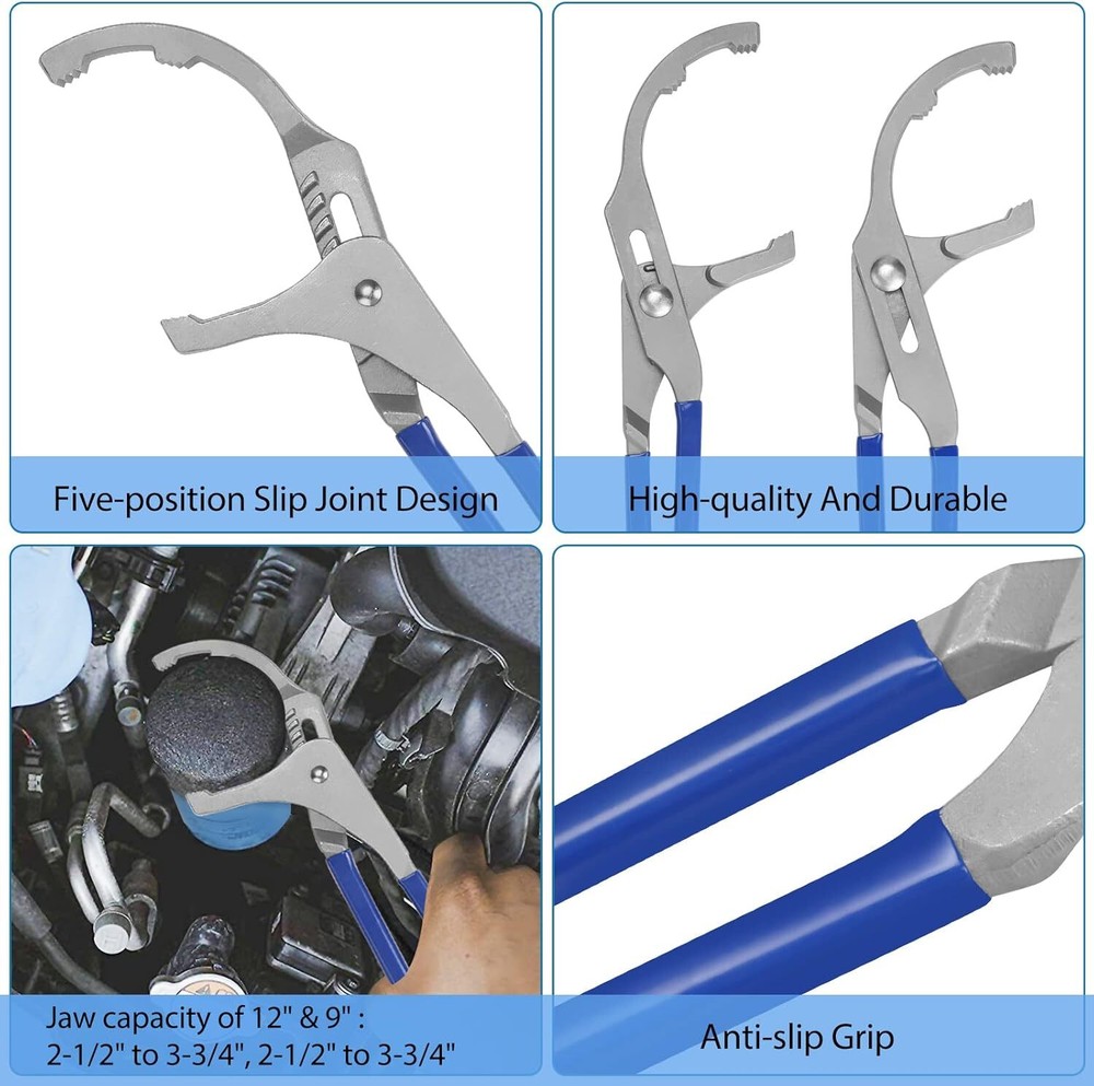Oil Filter Wrench Set Oil Filter Socket Adjustable Oil Filter Removal Tool Kit