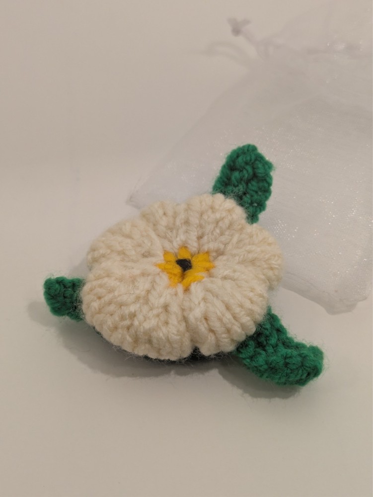Handmade Knitted Flower Brooch - 5cm