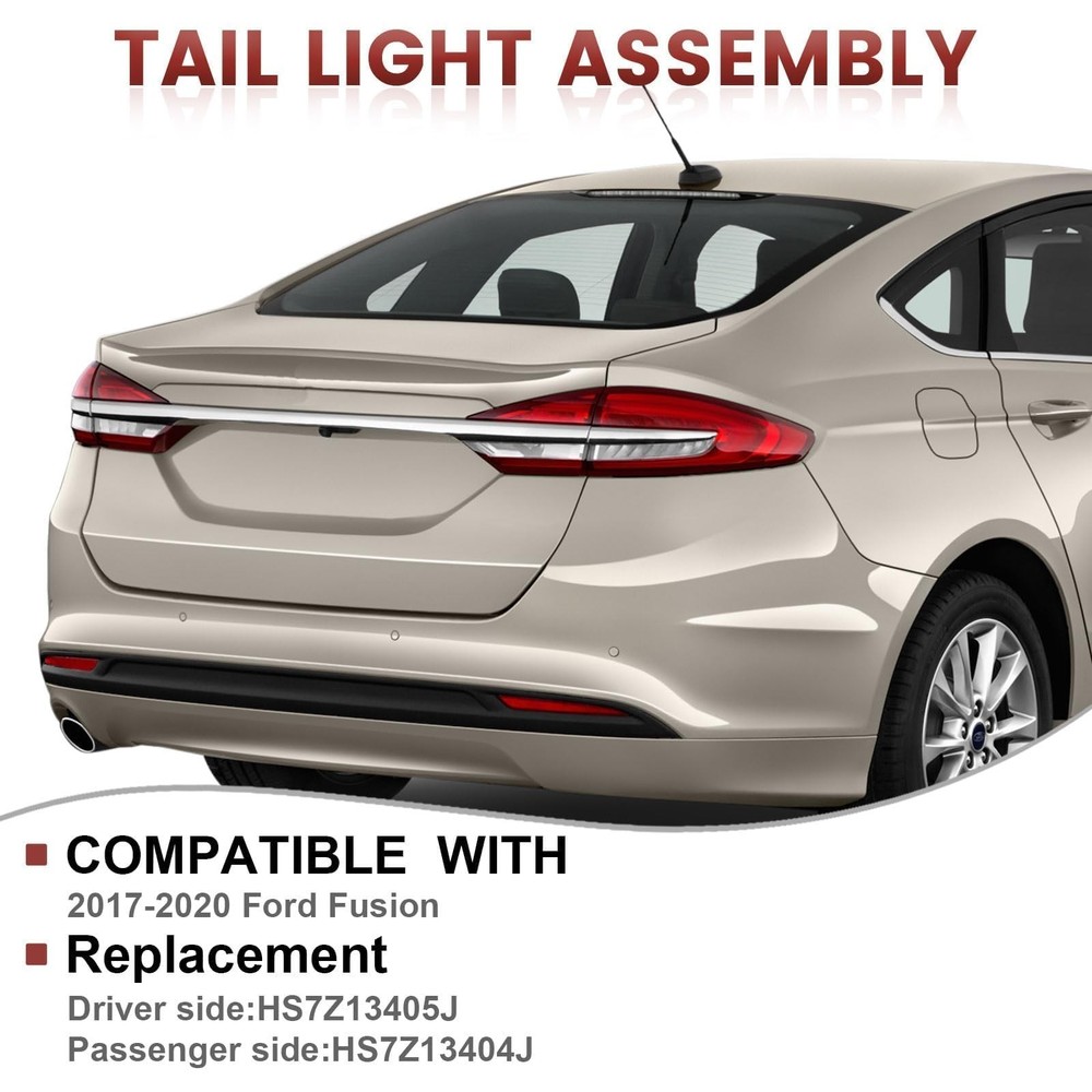 LED Tail Lights Outer Assembly Compatible with 2017-2020 Ford Fusion OE Style...
