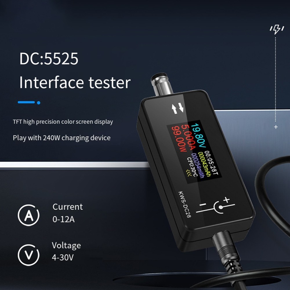0 96 TFT Display DC5525 Interface Tester for Voltage and Current Measurement