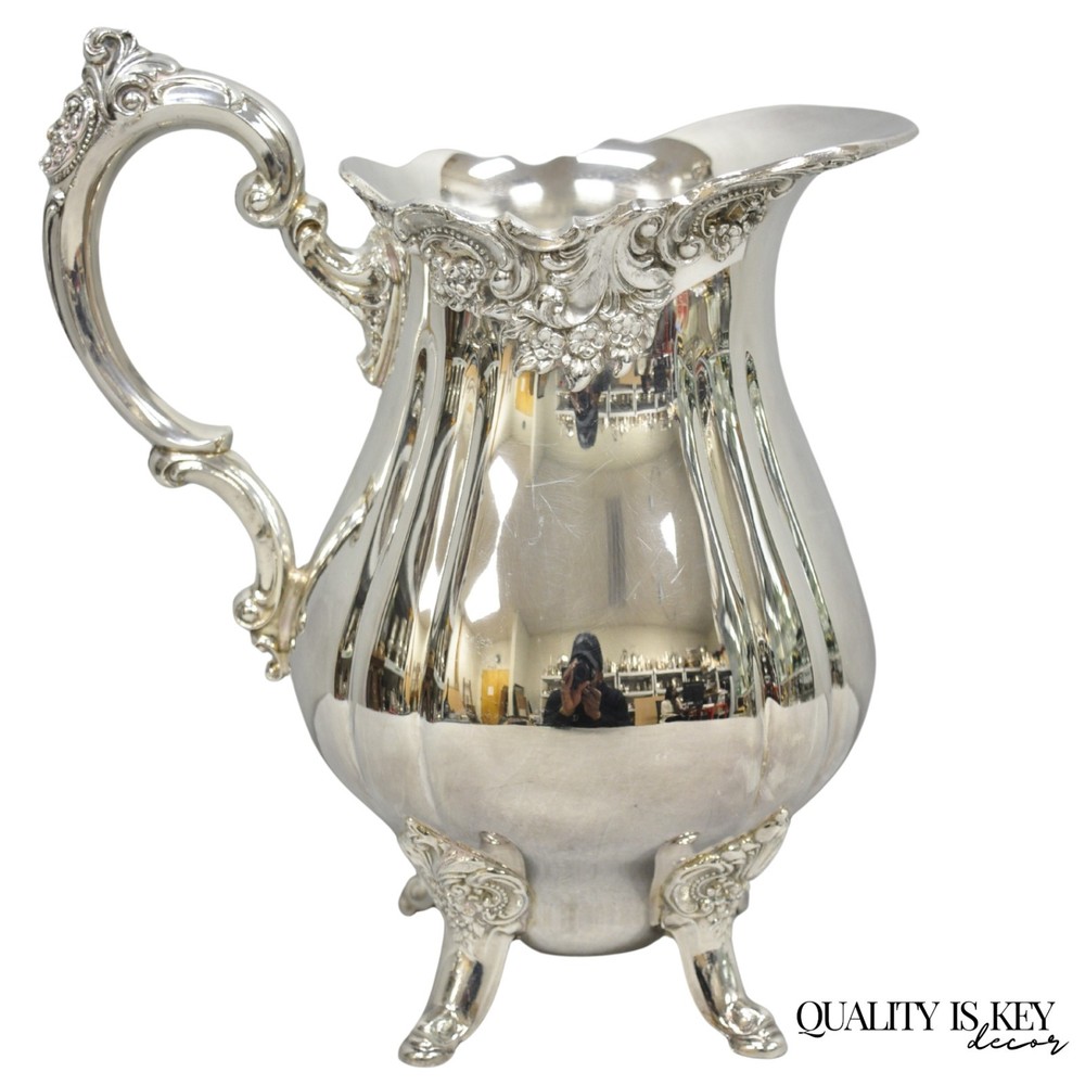 Vintage Baroque by Wallace 267 Silver Plated Footed Lemonade Water Pitcher