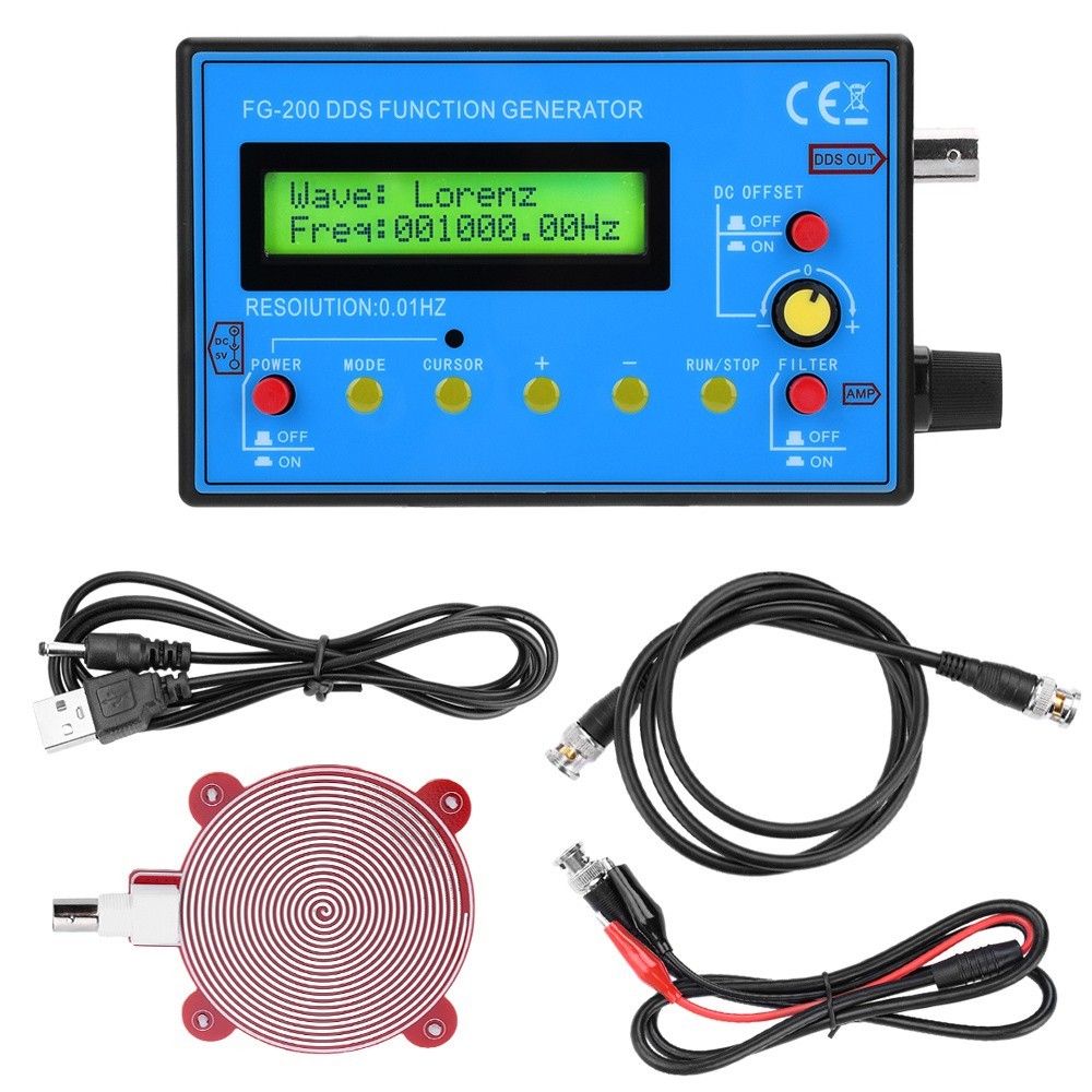 DDS Function Signal Generator Module 0.01Hz-500Khz Sine + Square Wave FG-200
