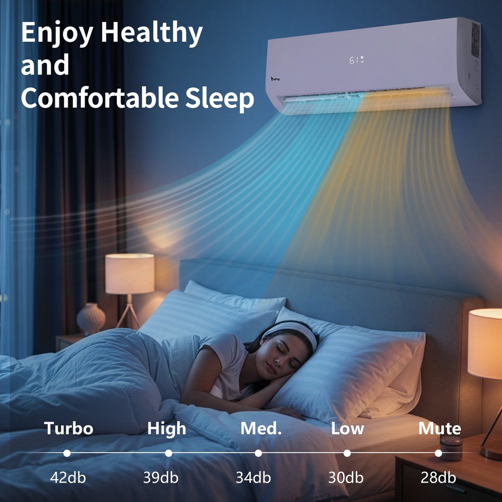 4 Zone Mini Split 38000BTU Quad Zone Mini Split Air Conditioner 4 x 25Ft Copper