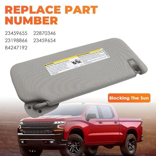 23459655 Gray Sun Visor Left Driver Compatible with Escalade/ESV Silverado