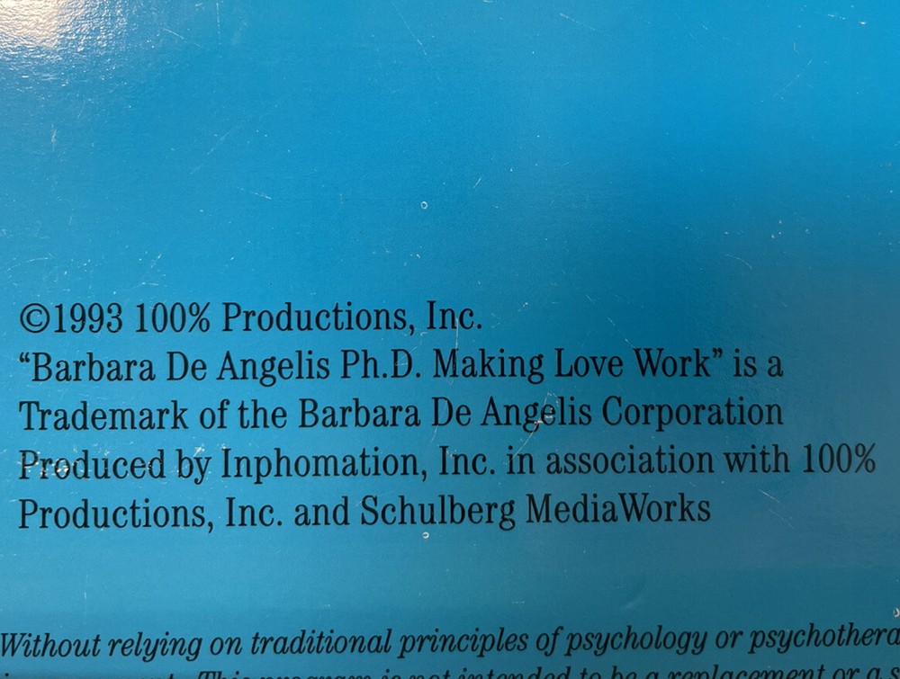Barbara De Angelis Bundle VHS Audio Cassettes Guidebook
