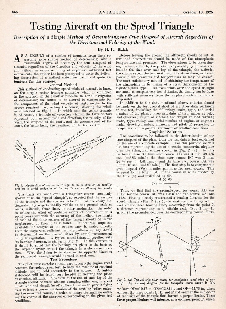 1926 Article for Testing Aircraft Speed 11/24/2024d