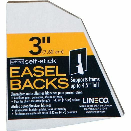 New ( 5pk ) Lineco 3'' Self Stick Easel Backs- White