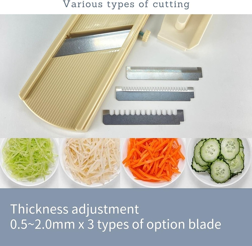 Versatile Mandoline Slicer: Adjustable Thickness for Fruits and Vegetables