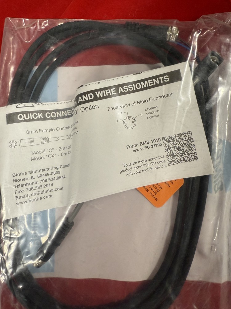 BIMBA HKQC Solid State Hall Effect Switch NPN M8 Quick Disconnect 2M Cable *NEW*