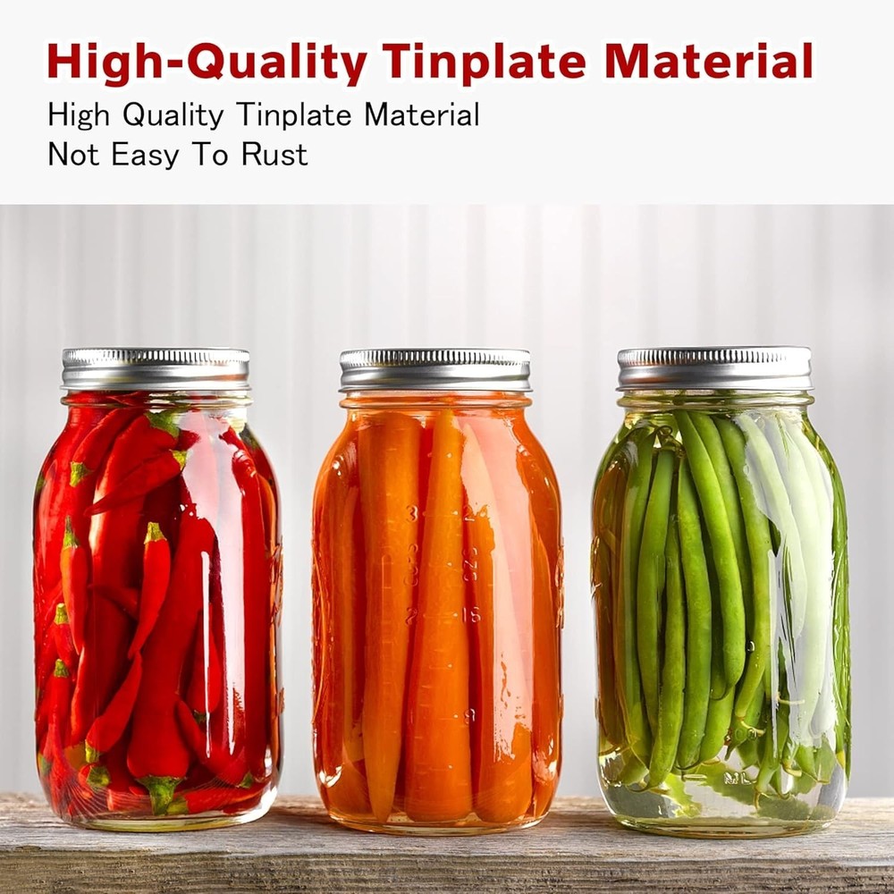 Split-Type Regular Mouth Canning Lids and Rings Set