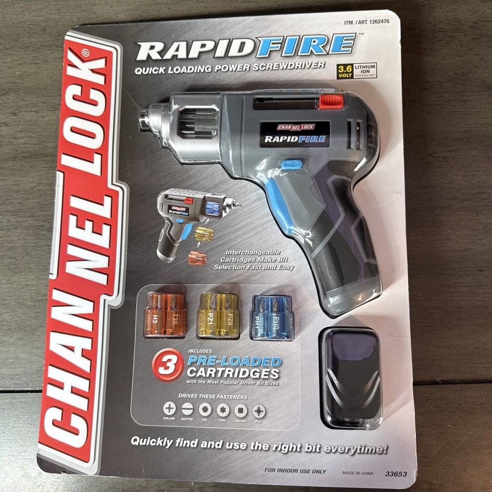 CHANNEL LOCK RAPID FIRE POWER Cordless Screwdriver QUICK LOADING -  BRAND NEW
