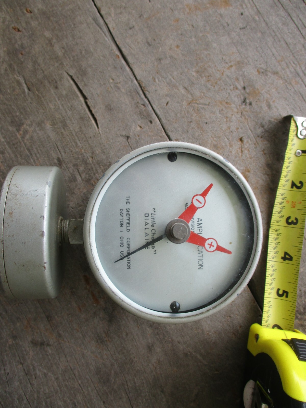 Vintage Amplification Gauge 4” With Beveled Glass Steampunk Decor Lamp Unique