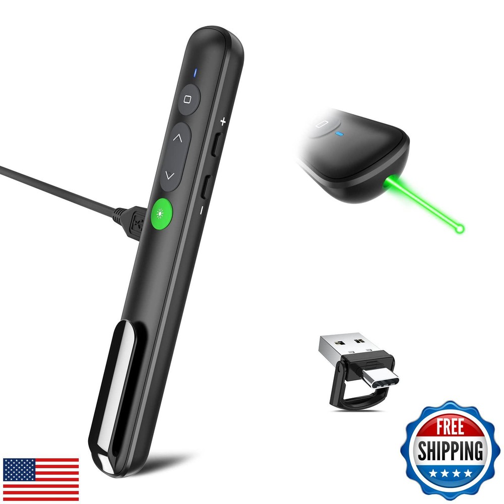 Rechargeable Presentation Clicker with Laser Pointer for Powerpoint Presentat