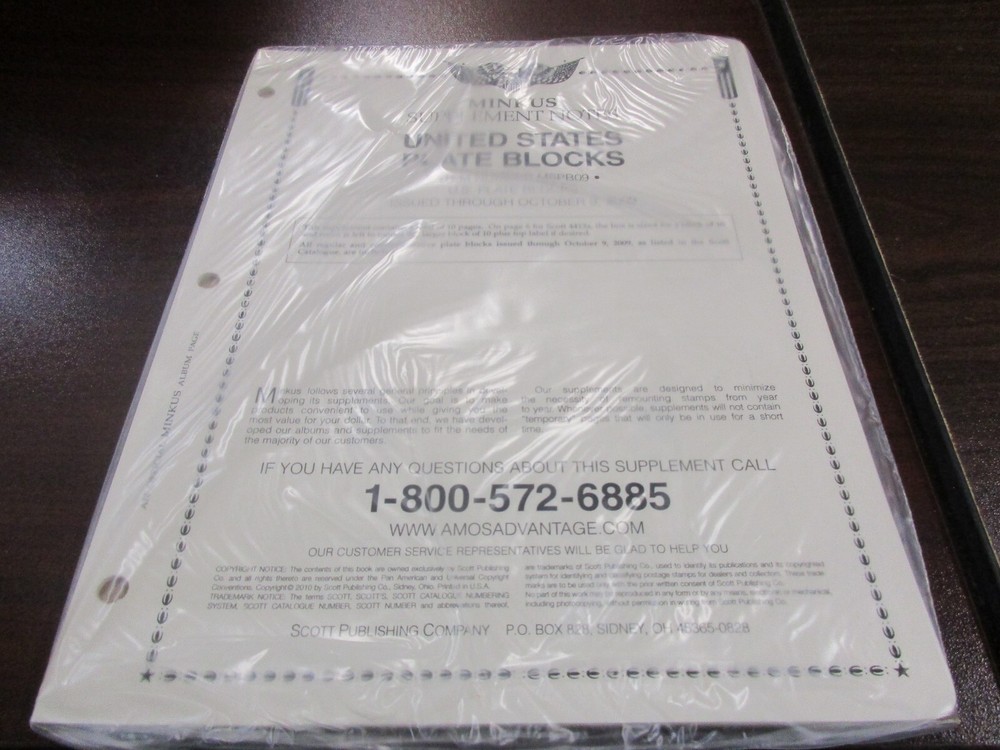 "MINKUS" SUPPLEMENT NOTES U.S. PLATE BLOCKS #MUSPB09   W/FREE SHIPPING!!!
