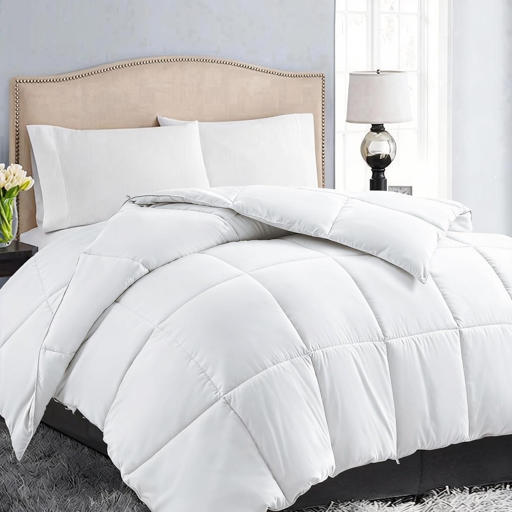 Down Alternative Comforter Full Size- Quilted Duvet Insert for All Seasons, S...