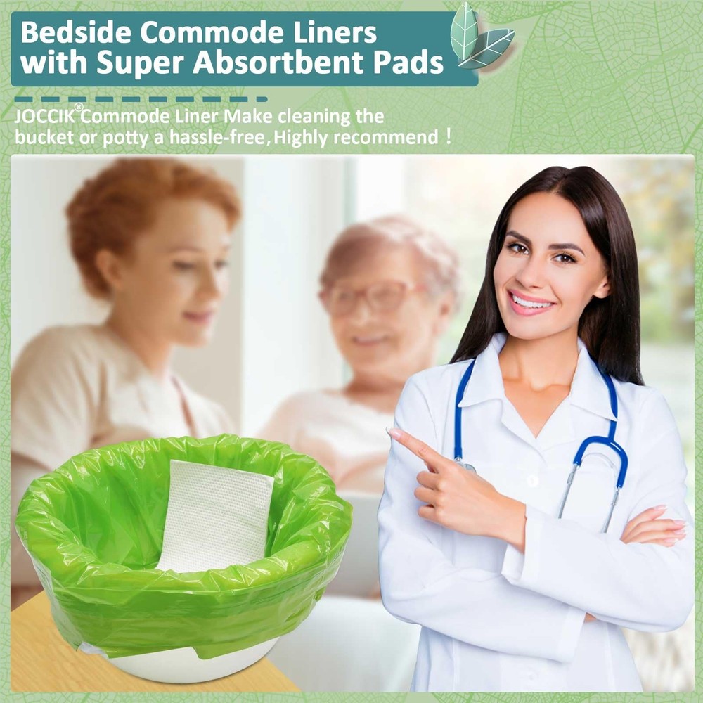 Commode Liners for Bedside with Super Absorbent Pad 50 Pack 50 PACK