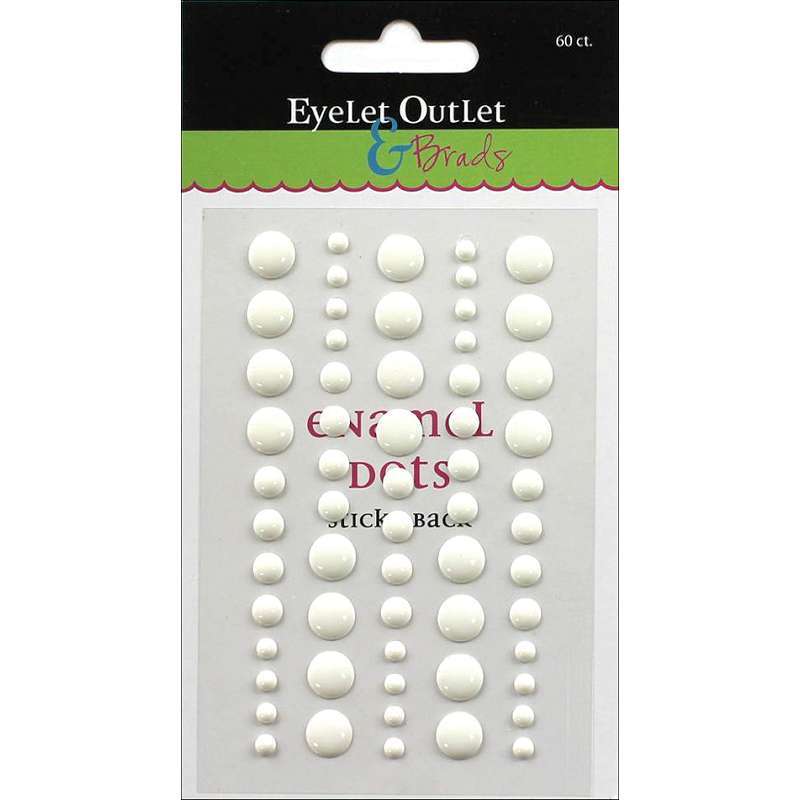 Eyelet Outlet Adhesive-Back Enamel Dot 60/Pkg White