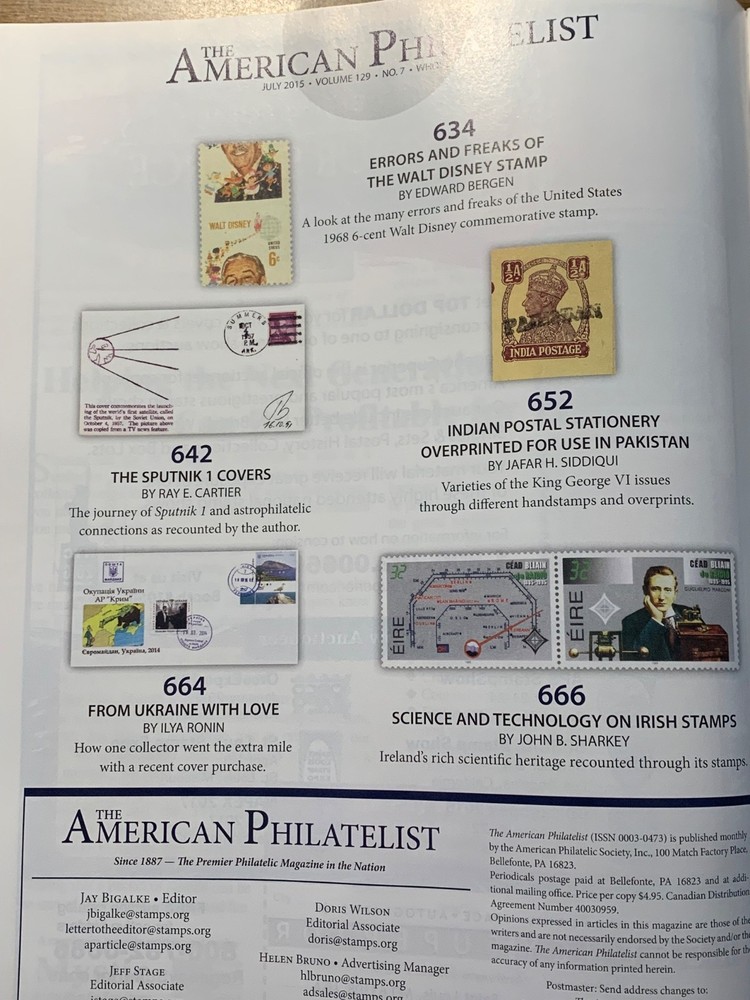 American Philatelist Magazine 2015, July
