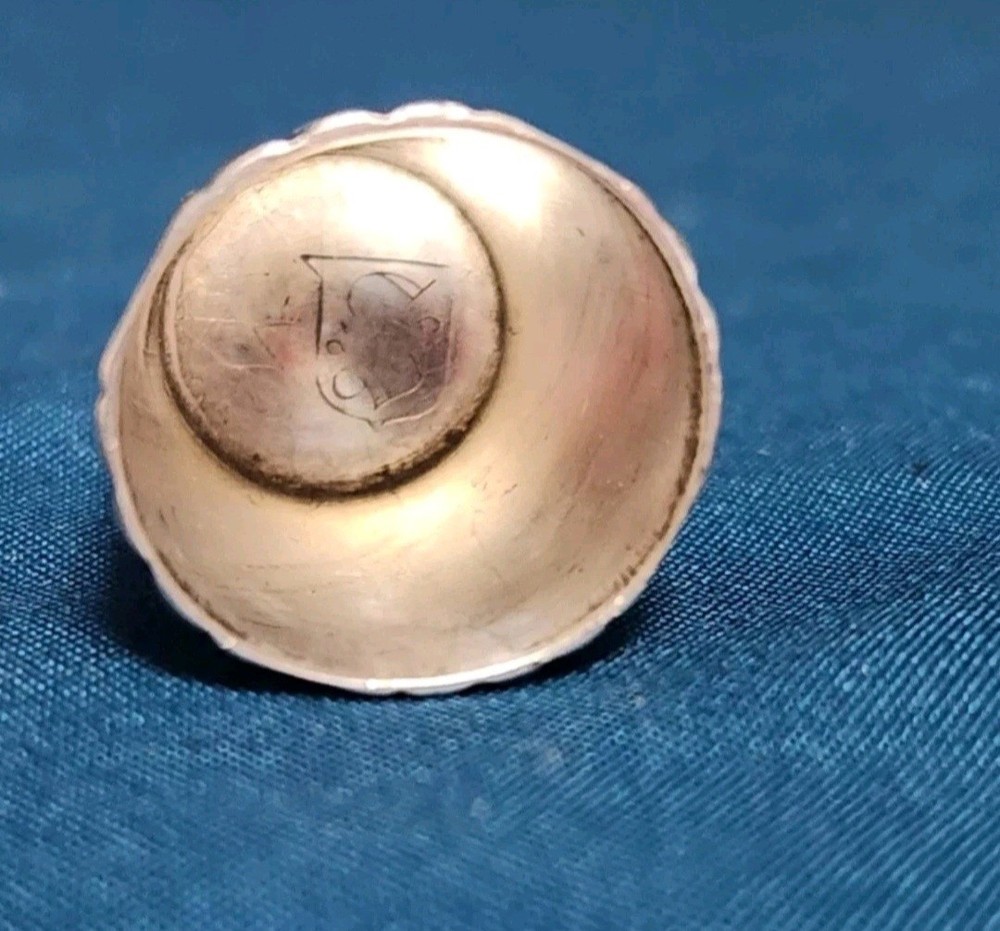 Antique Simons Bros Co Sterling Silver Thimble Size 11 Panel Border