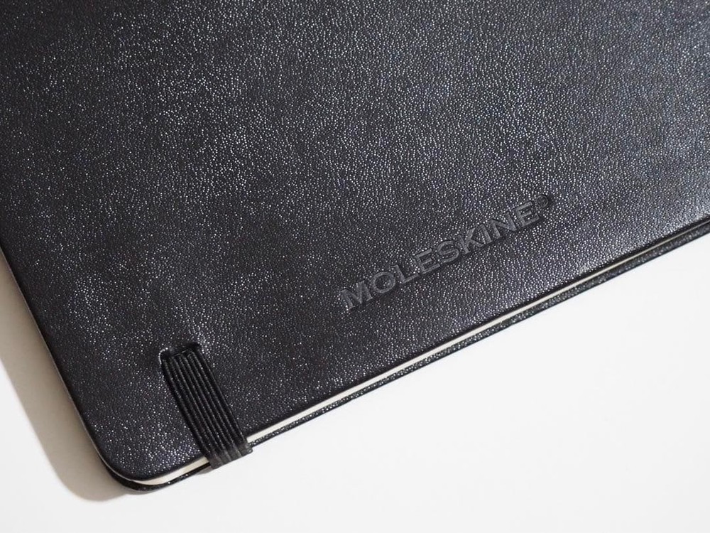 Opened and MOLESKINE plain notebook 1 book