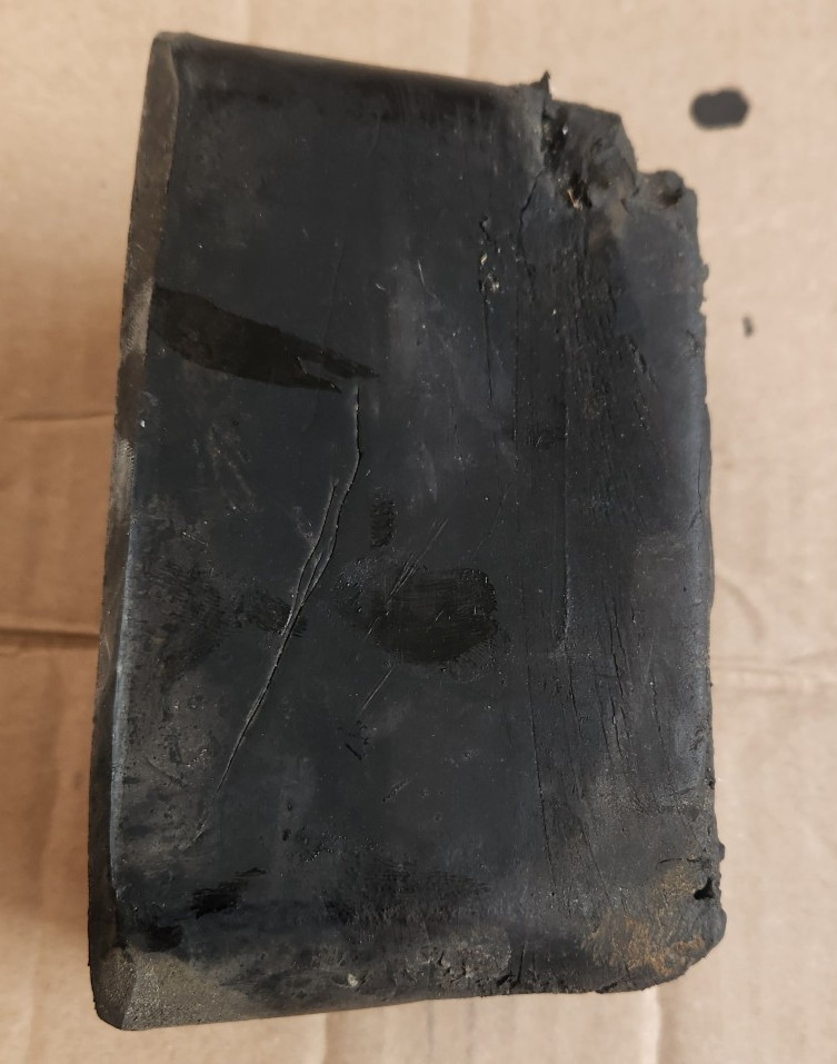 Dock Bumper 6"x3-1/2"x 3-1/2" Solid Rubber, 1-1/2" Access Hole, Angle